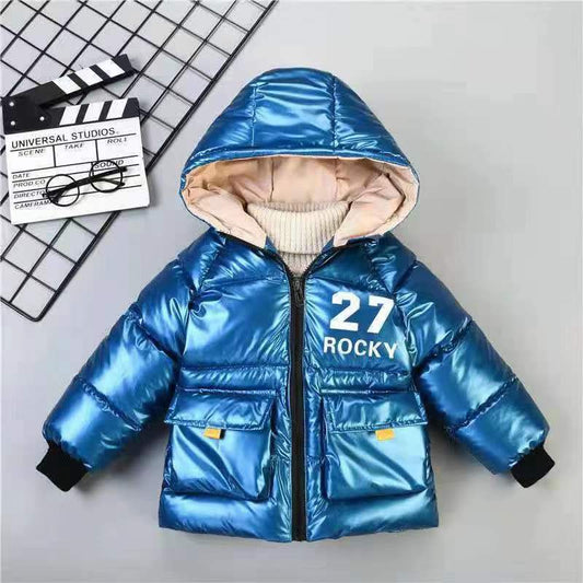 2024 invierno nuevo niños chaqueta brillante. Modelos para hombre y mujer